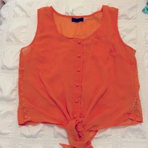 Orange rue 21 see through shirt